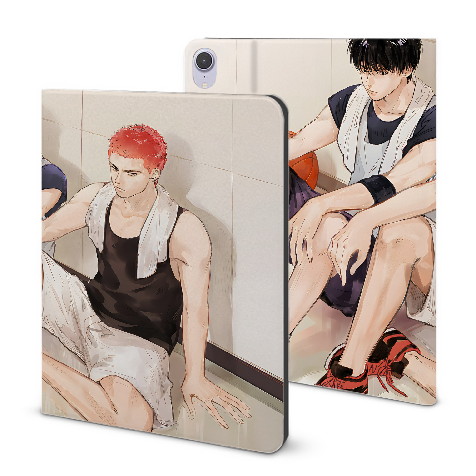 （画像用） SLAM DUNK／スラムダンク IPad ケース ブック型 PUレザー TPU 耐衝撃 軽量 薄型 ペン収納なし 全面保護 IPad 各モデル対応